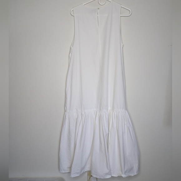 The Drop Ilana Loose Sleeveless Wide-hem Poplin Maxi Size Large White - Picture 7 of 11